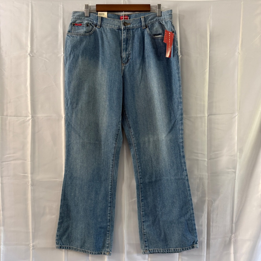 Chaps Denim Garbo Bootcut‎ Jeans Frontier Wash Blue Stretch Womens 14 New